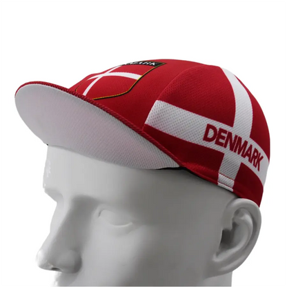 Denmark Flag Cycling Cap Lightweight Breathable Acrylic Quick Dry for Riders