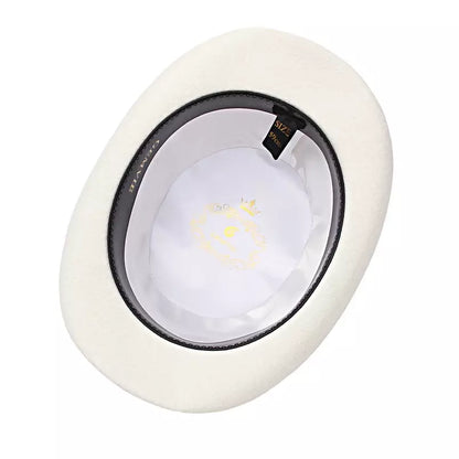 Derby White Scottish Wool Bowler Hat With Breathable Cotton Sweatband