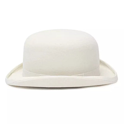 Derby White Scottish Wool Bowler Hat With Breathable Cotton Sweatband