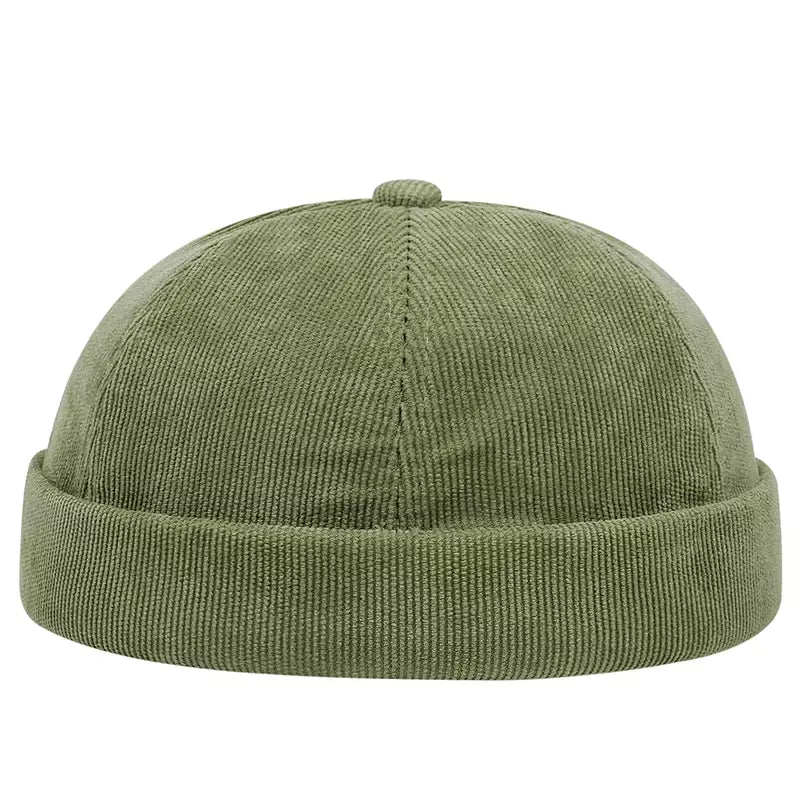 Detroit Corduroy Docker Cap – Brimless Streetwear Fisherman Hat