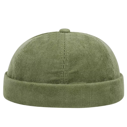 Detroit Corduroy Docker Cap – Brimless Streetwear Fisherman Hat