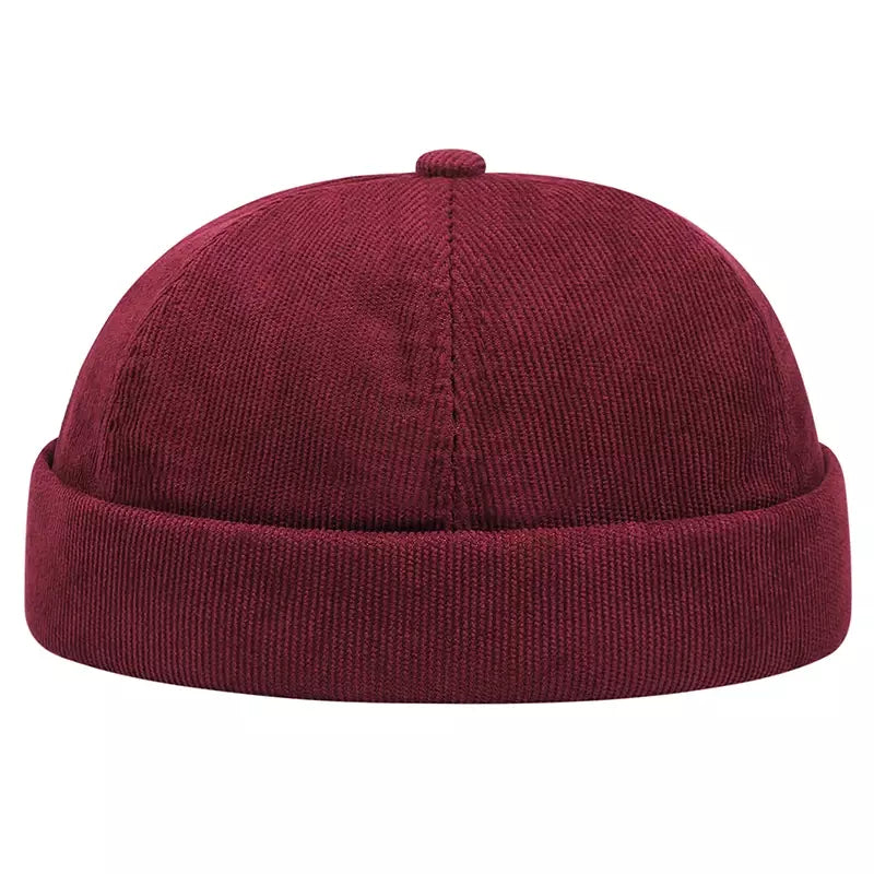 Detroit Corduroy Docker Cap – Brimless Streetwear Fisherman Hat