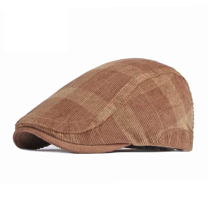 Donegal Corduroy Plaid Flat Cap - Timeless Corduroy Cap With Classic Plaid Pattern