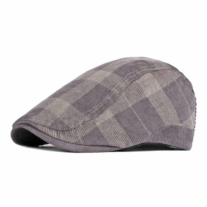 Donegal Corduroy Plaid Flat Cap - Timeless Corduroy Cap With Classic Plaid Pattern