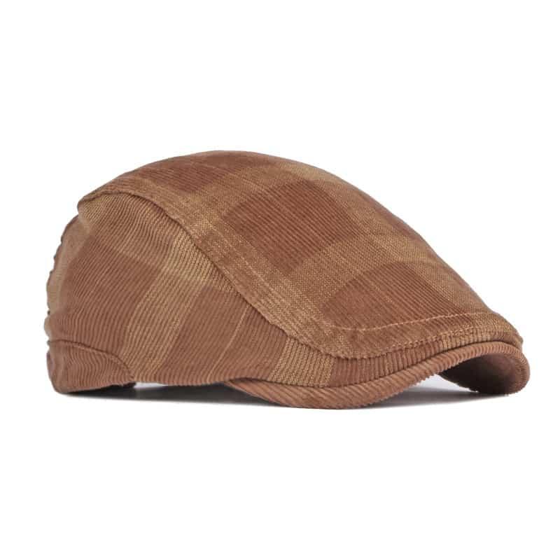Donegal Corduroy Plaid Flat Cap - Timeless Corduroy Cap With Classic Plaid Pattern