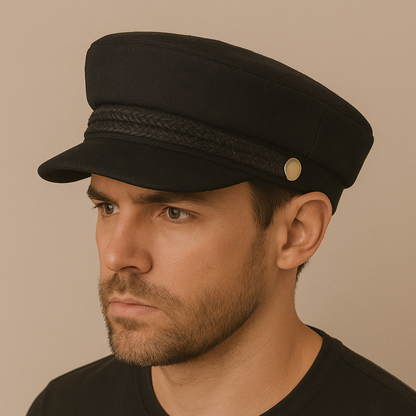 Edmonton Wool Sailor Cap - Classic Sailor Style With Cozy Wool Blend Timeless Warmth