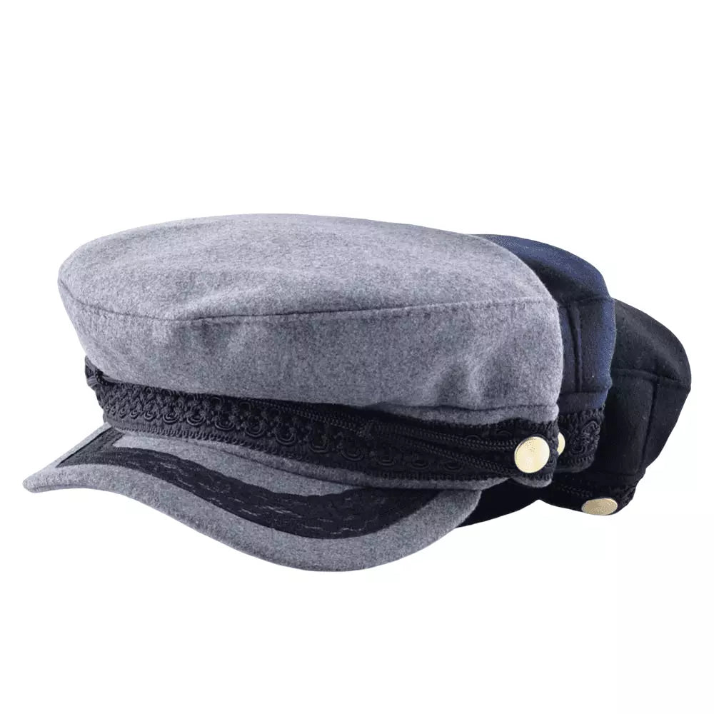 Edmonton Wool Sailor Cap - Classic Sailor Style With Cozy Wool Blend Timeless Warmth