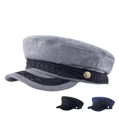 Edmonton Wool Sailor Cap - Classic Sailor Style With Cozy Wool Blend Timeless Warmth