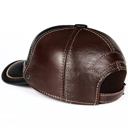 FUM Genuine Leather Baseball Cap - Refined Sheepskin Leather Cap For Versatile Style