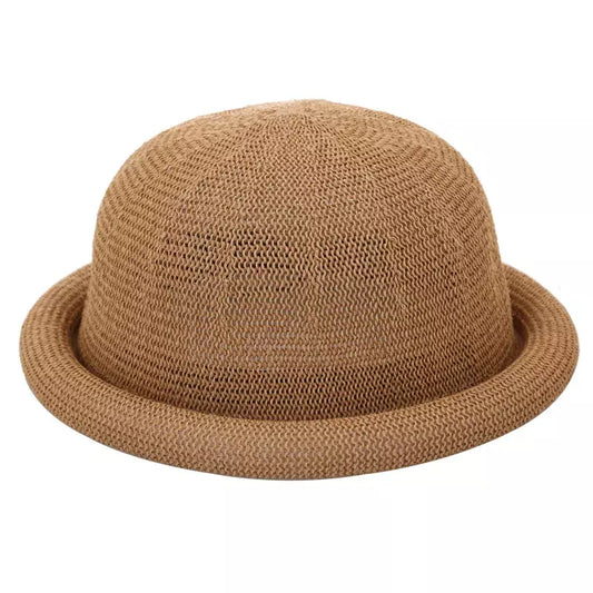 Florence Rolled Up Brim Bowler Hat Cotton City Style All Day Comfort