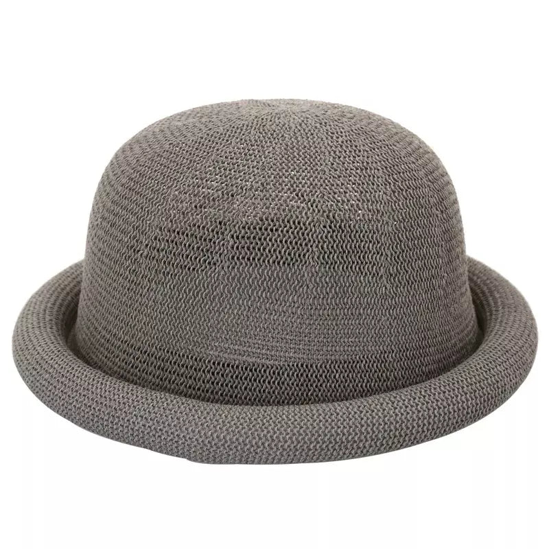 Florence Rolled Up Brim Bowler Hat Cotton City Style All Day Comfort