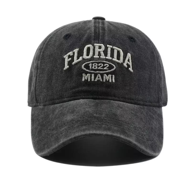 Florida Miami Vintage Baseball Cap - Retro Florida Style With Embroidered Logo Emblem