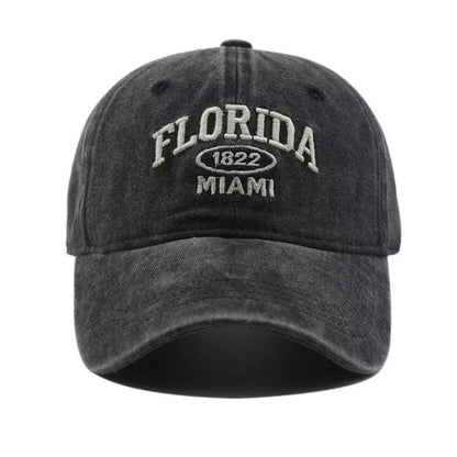 Florida Miami Vintage Baseball Cap - Retro Florida Style With Embroidered Logo Emblem