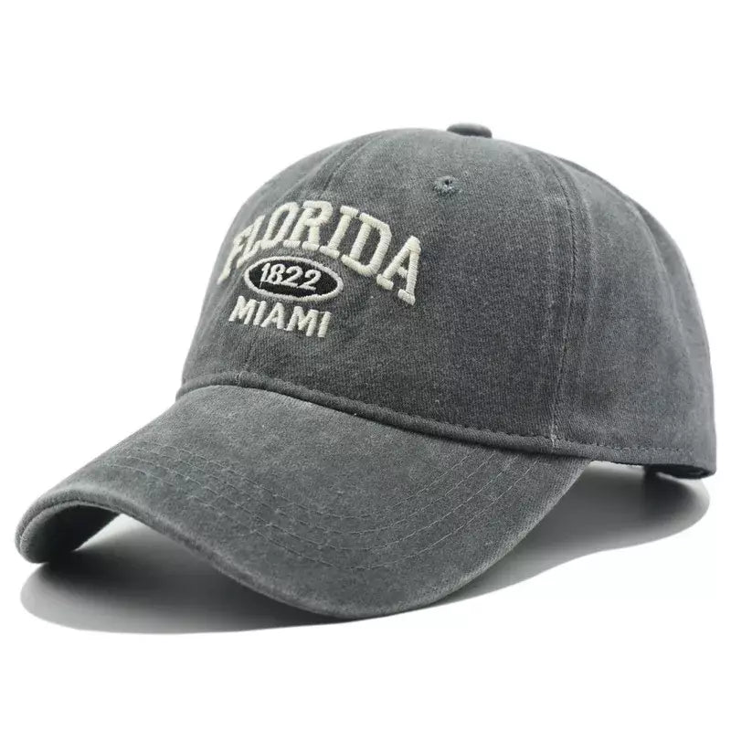 Florida Miami Vintage Baseball Cap - Retro Florida Style With Embroidered Logo Emblem