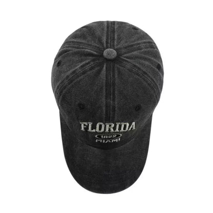 Florida Miami Vintage Baseball Cap - Retro Florida Style With Embroidered Logo Emblem