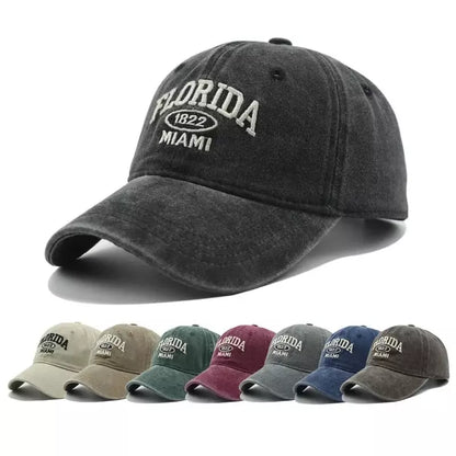 Florida Miami Vintage Baseball Cap - Retro Florida Style With Embroidered Logo Emblem