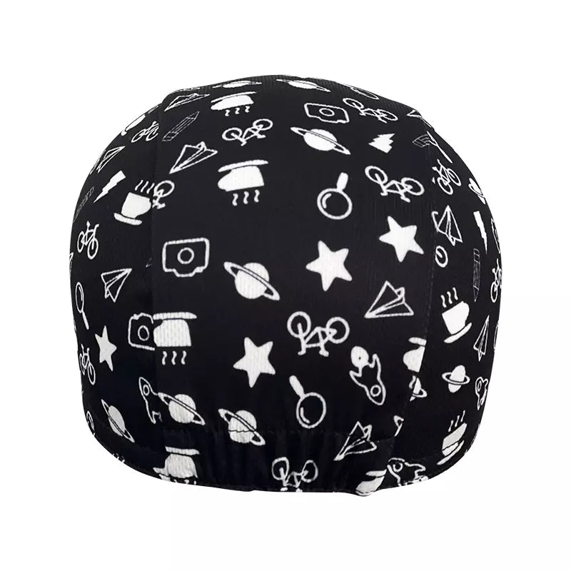 Follow Me Black Cycling Cap Lightweight Breathable Performance Headwear