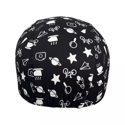 Follow Me Black Cycling Cap Lightweight Breathable Performance Headwear
