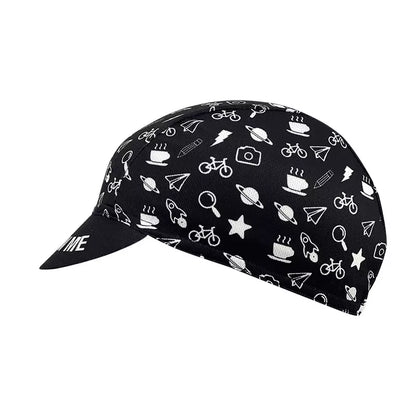 Follow Me Black Cycling Cap Lightweight Breathable Performance Headwear