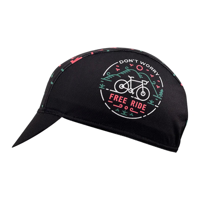 Free Ride Dont Worry Cycling Cap Acrylic Lightweight Sweat Wicking Under Helmet