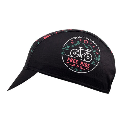 Free Ride Dont Worry Cycling Cap Acrylic Lightweight Sweat Wicking Under Helmet