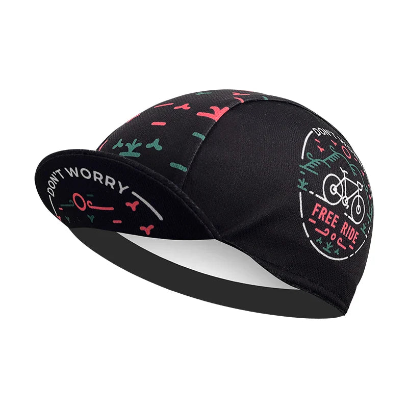Free Ride Dont Worry Cycling Cap Acrylic Lightweight Sweat Wicking Under Helmet