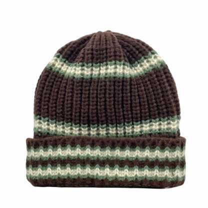 Fremont Winter Striped Knitted Beanie - Cozy Cotton And Acrylic Knit For Cold Days