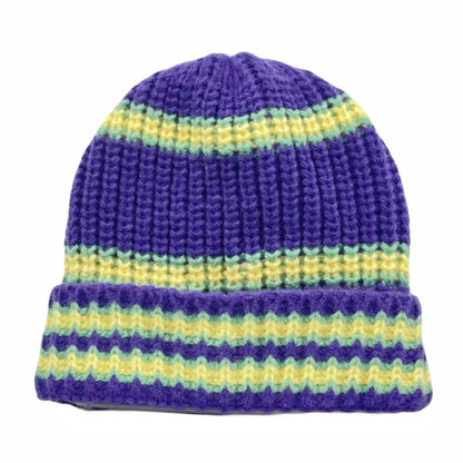 Fremont Winter Striped Knitted Beanie - Cozy Cotton And Acrylic Knit For Cold Days