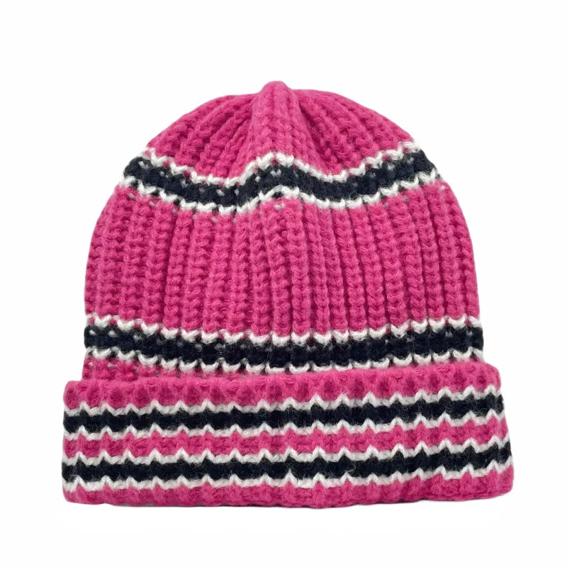 Fremont Winter Striped Knitted Beanie - Cozy Cotton And Acrylic Knit For Cold Days