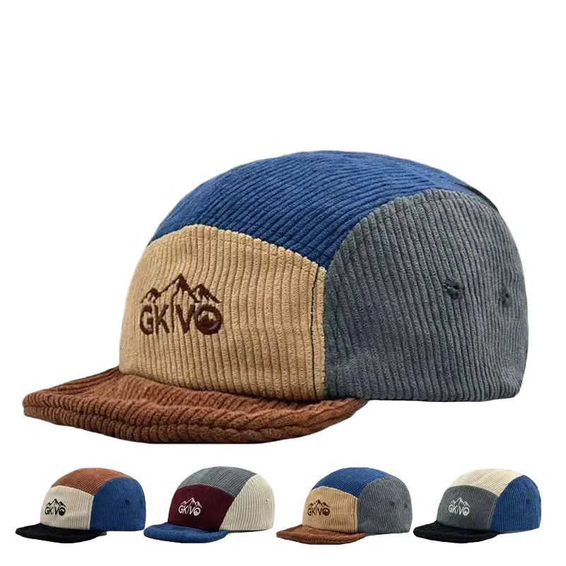 GKIVO Retro Corduroy 5-Panel Baseball Cap Classic Style - Urban Caps