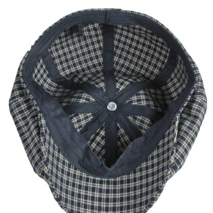Gante Plaid Cotton Newsboy Cap - Casual Plaid Cotton Newsboy Cap For Daily Style