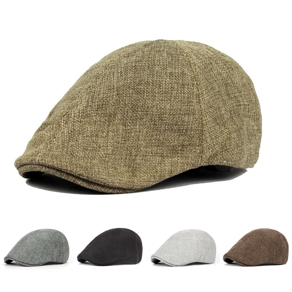 Gatsby Cotton Flat Cap – Classic 6 Panel Newsboy Style Cap