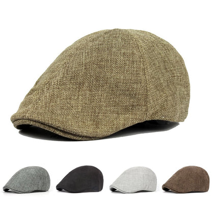 Gatsby Cotton Flat Cap – Classic 6 Panel Newsboy Style Cap