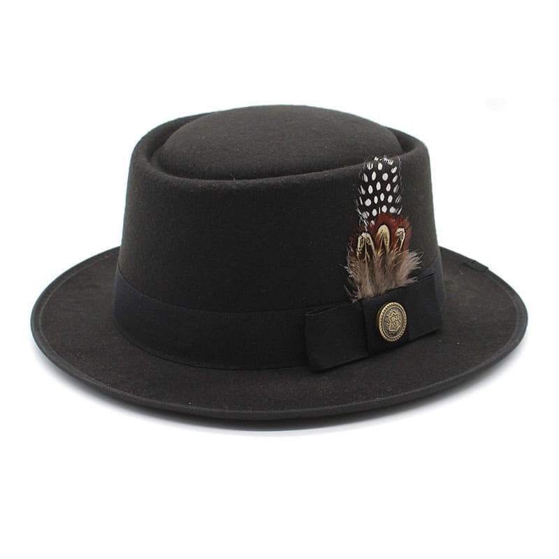 Giovanni Feather Porkpie Hat - Timeless Porkpie Silhouette With Wool And Cotton Blend