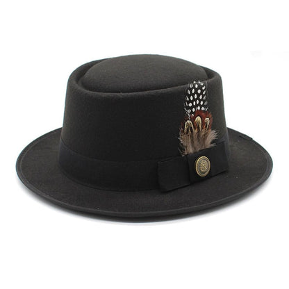 Giovanni Feather Porkpie Hat - Timeless Porkpie Silhouette With Wool And Cotton Blend