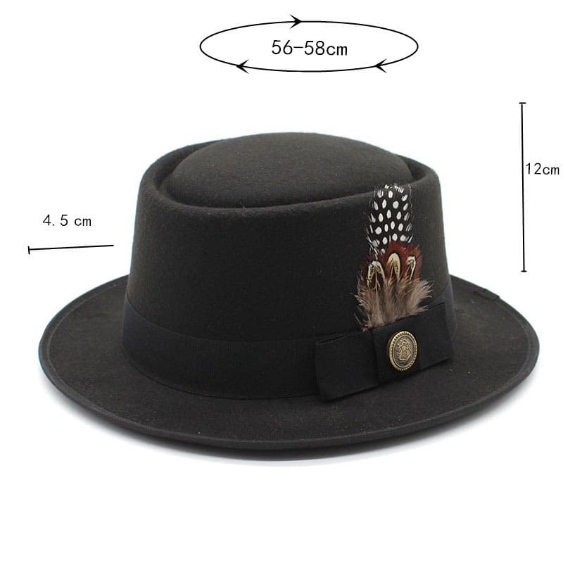 Giovanni Feather Porkpie Hat - Timeless Porkpie Silhouette With Wool And Cotton Blend