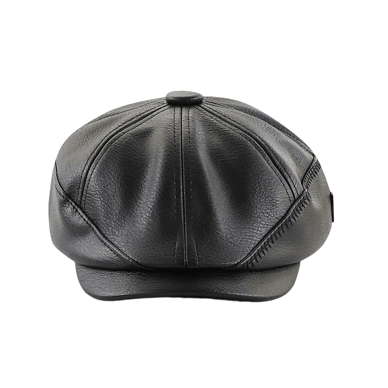Girons Leather Newsboy Cap - With Vegan Leather Finish For Classic Refined Casual Style