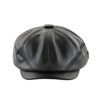 Girons Leather Newsboy Cap - With Vegan Leather Finish For Classic Refined Casual Style