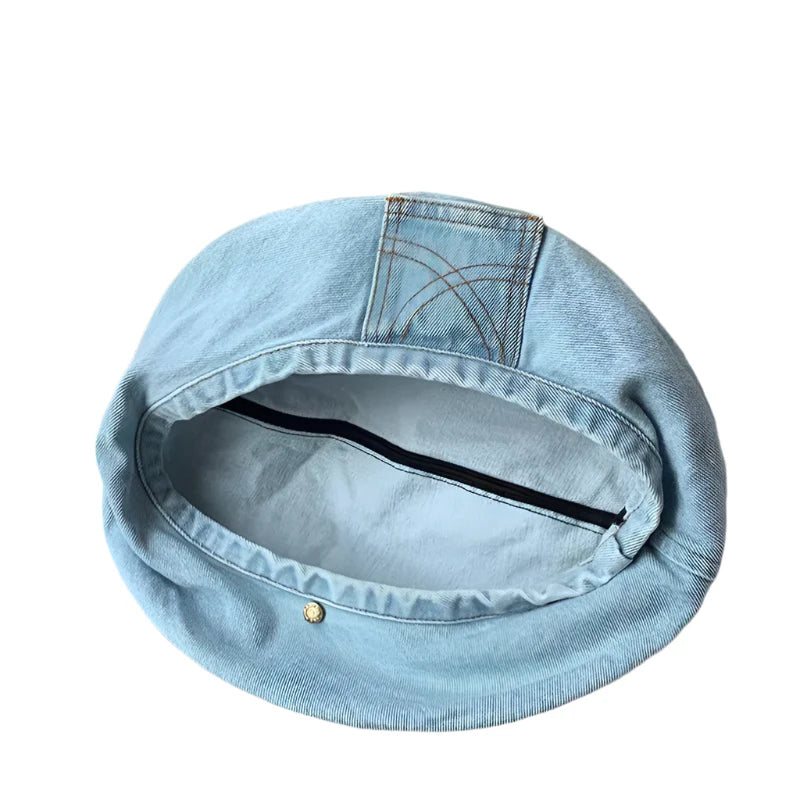 Gobillard Denim Beret - Casual Denim Beret With Timeless Parisian Style For Wardrobe