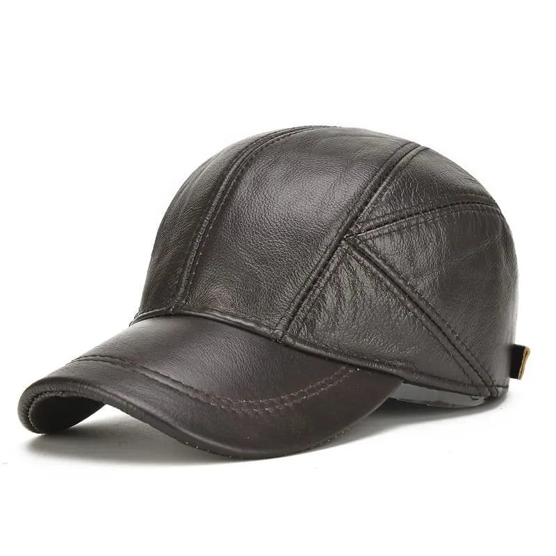 Greeley Genuine Leather Baseball Cap – Premium Cowhide Adjustable Hat