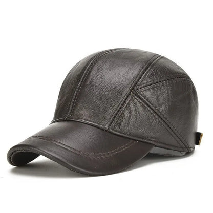 Greeley Genuine Leather Baseball Cap – Premium Cowhide Adjustable Hat