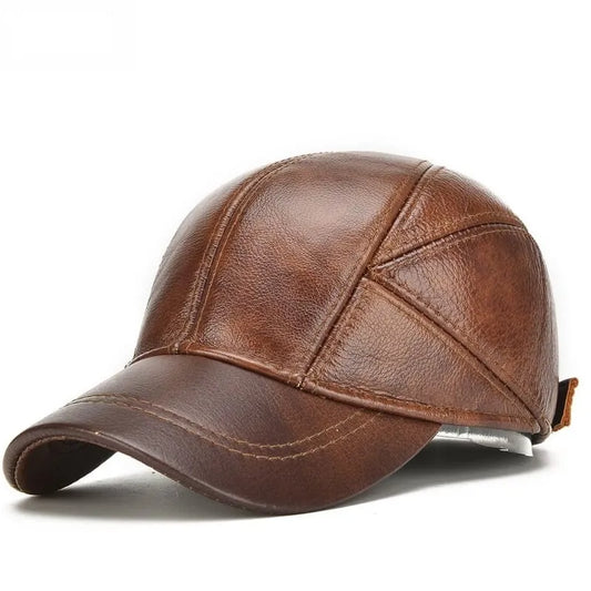 Greeley Genuine Leather Baseball Cap – Premium Cowhide Adjustable Hat