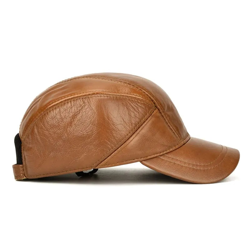 Greeley Genuine Leather Baseball Cap – Premium Cowhide Adjustable Hat