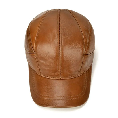 Greeley Genuine Leather Baseball Cap – Premium Cowhide Adjustable Hat