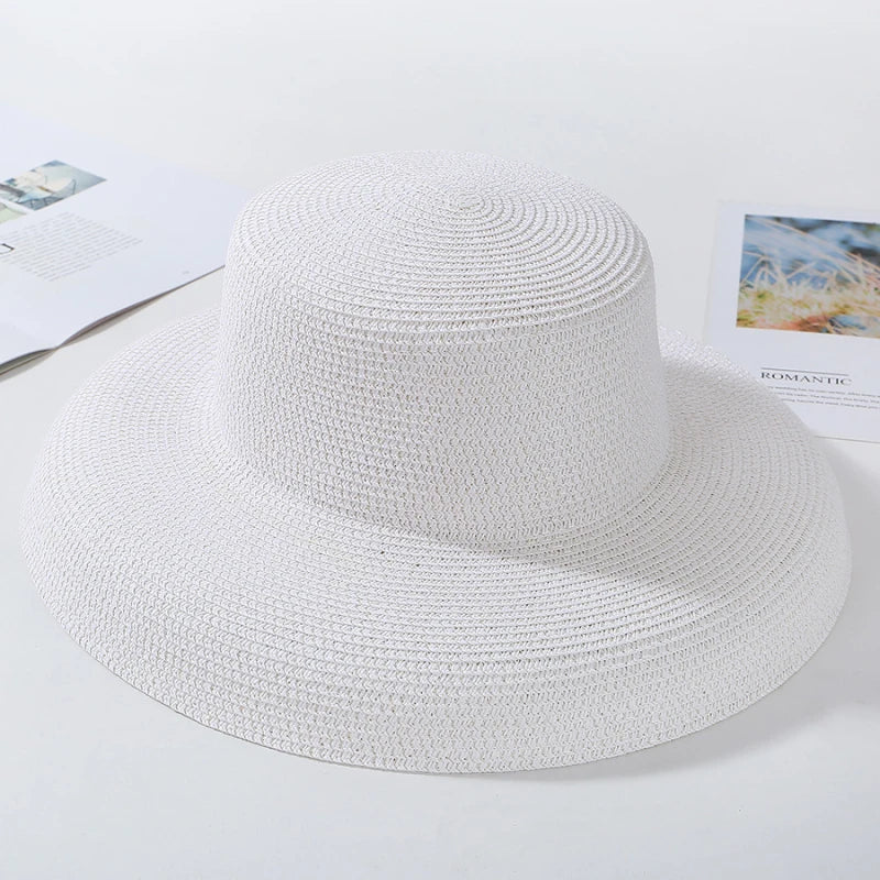 Antibes Floppy Straw Sun Hat in White