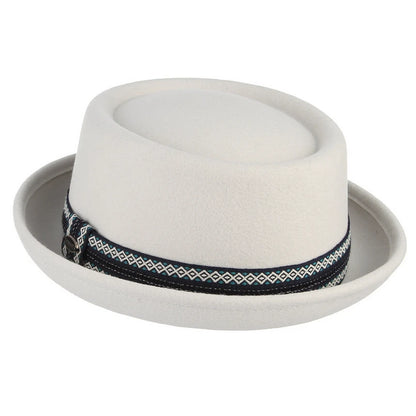 Monaco Blanc Wool Pork Pie Hat – Luxury European Collection
