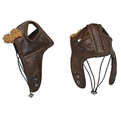 Dog aviator pilot hat in black