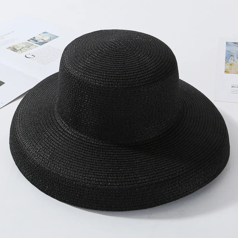 Antibes Floppy Straw Sun Hat in Black