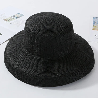 Antibes Floppy Straw Sun Hat in Black