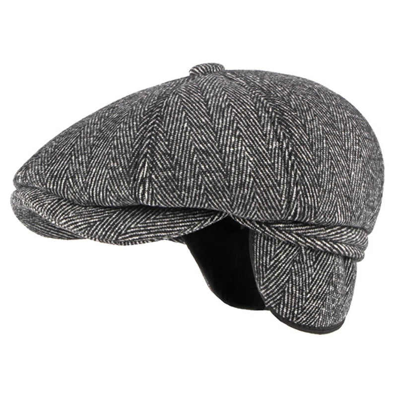 Farnham Striped Wool Flat Cap